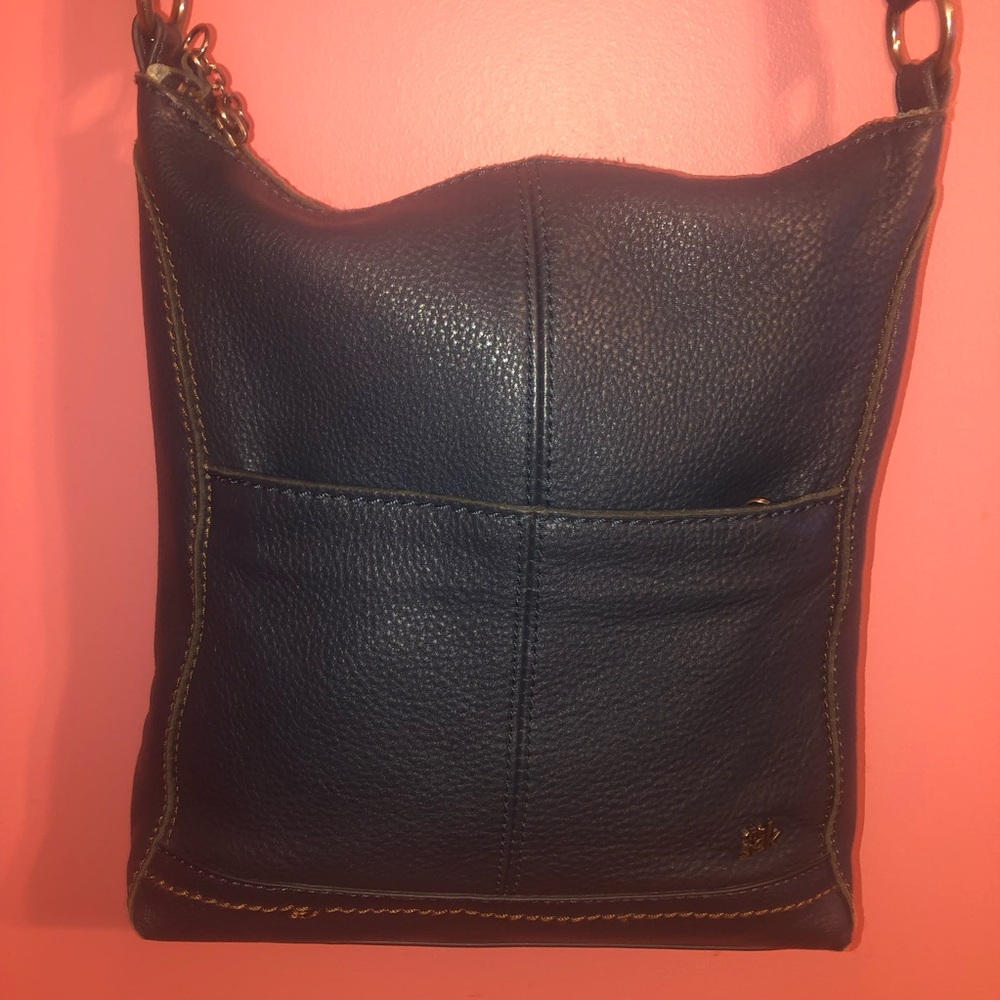 The Sak Navy Soft Leather Hobo Crossbody with Adjustable Strap